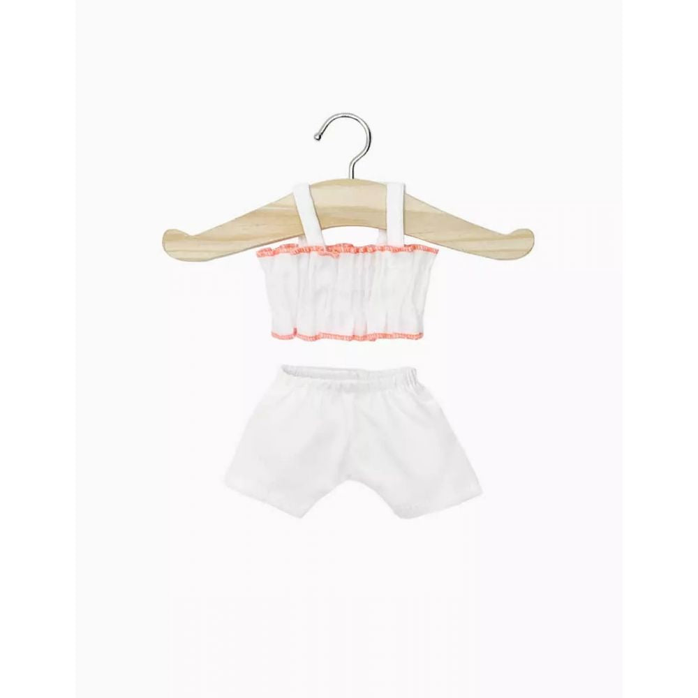 MINIKANE - AMIGAS - MAILLOT DE BAIN RETRO 2 PIECES BLANC AVEC POCHON