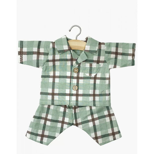 GORDIS - PYJAMA ALBERT EN COTON A CARREAUX TARTAN VERT/MARRON