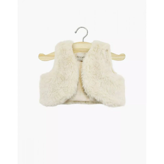 MINIKANE - GORDIS - GILET SANS MANCHE TAO EN FAUSSE FOURRURE RABBIT ECRU