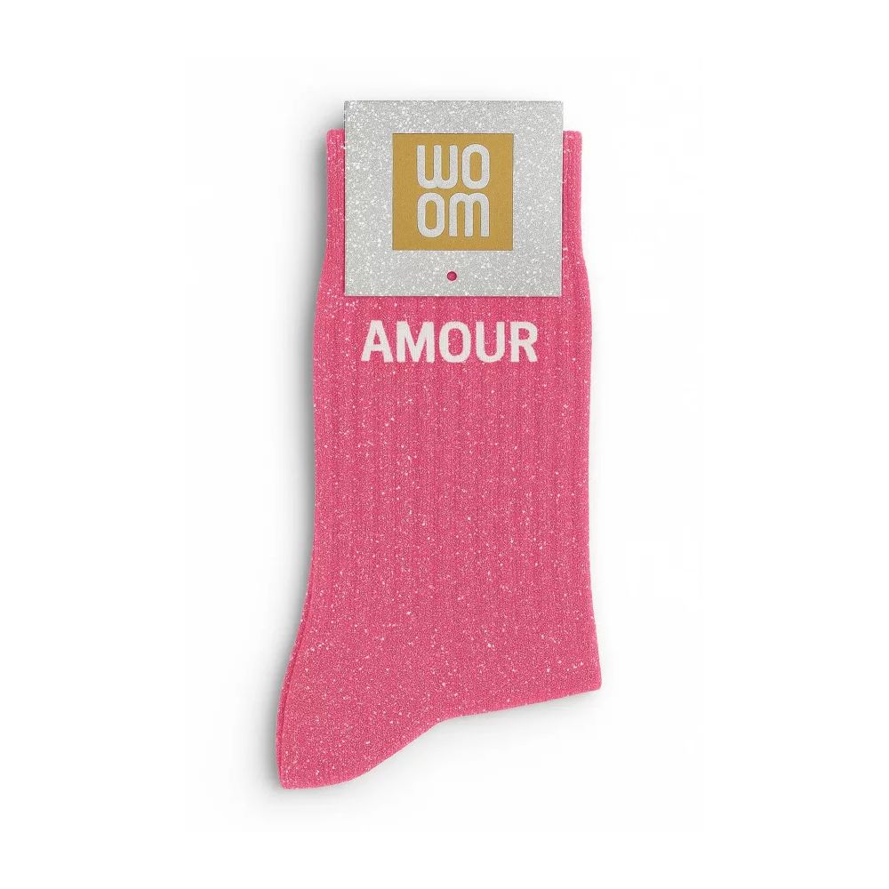 WOOM - CHAUSSETTES "AMOUR" A PAILLETTES ROSE BUBBLE