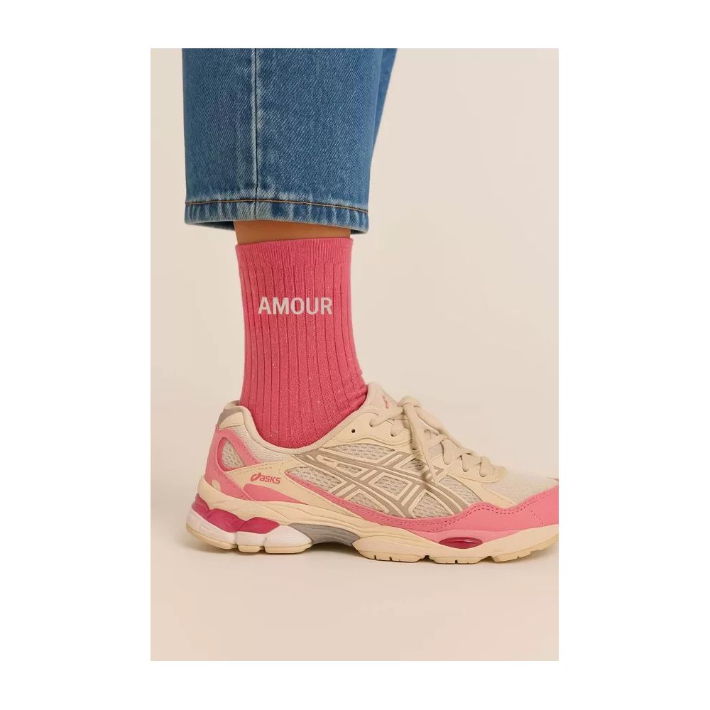 WOOM - CHAUSSETTES "AMOUR" A PAILLETTES ROSE BUBBLE