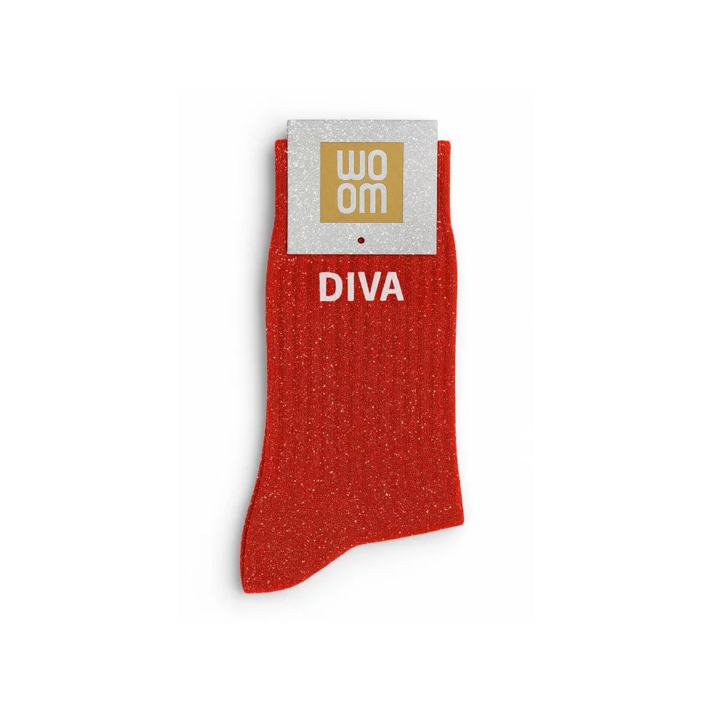 WOOM - CHAUSSETTES "DIVA" A PAILLETTES ROUGE