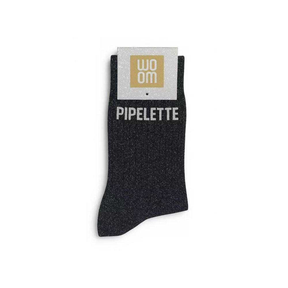 WOOM - CHAUSSETTES  "PIPELETTE" A PAILLETTES NOIR