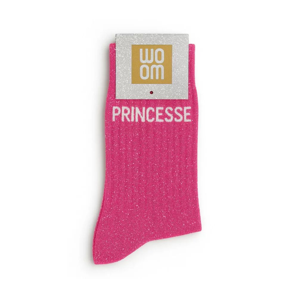 WOOM - CHAUSSETTES  "PRINCESS" A PAILLETTES ROSE FUSCHIA