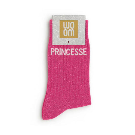 WOOM - CHAUSSETTES  "PRINCESS" A PAILLETTES ROSE FUSCHIA