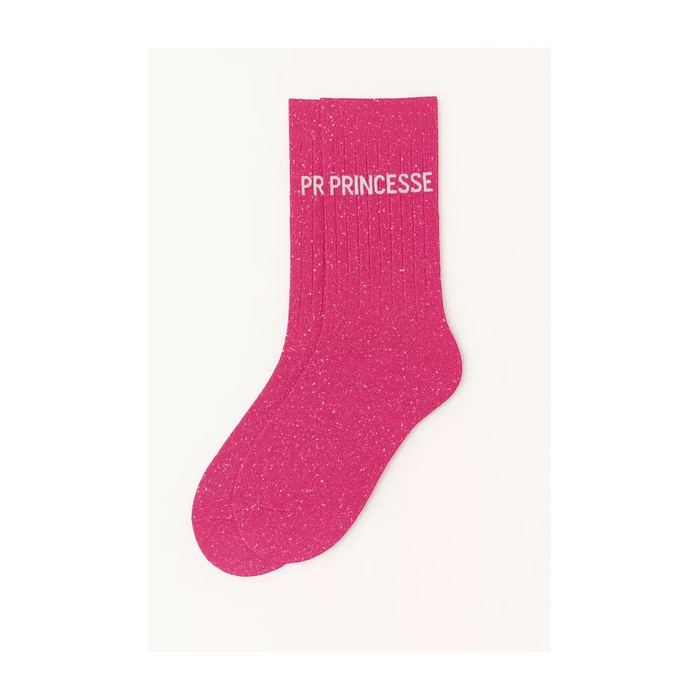 WOOM - CHAUSSETTES  "PRINCESS" A PAILLETTES ROSE FUSCHIA