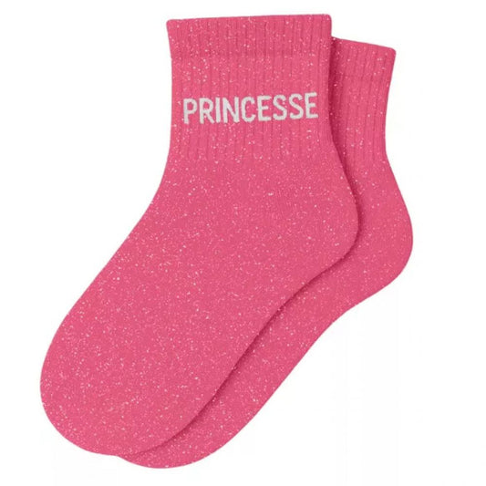 CHAUSSETTES  COURTES "PRINCESSE" A PAILLETTES ROSE BUBBLE -Woom