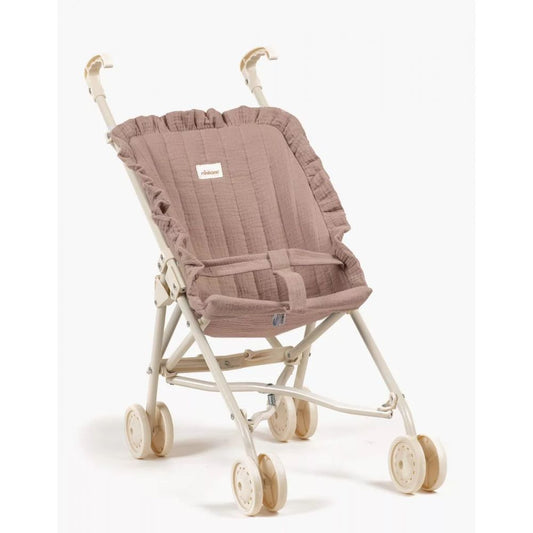 MINIKANE - POUSSETTE A VOLANT EN GAZE DE COTON MOKA