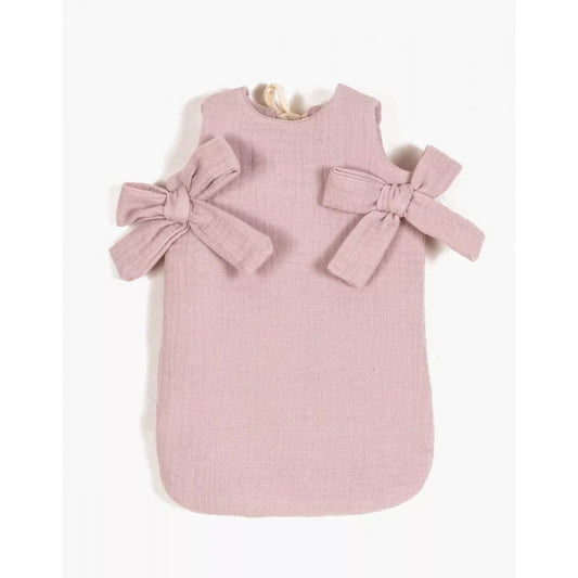 MINIKANE - TURBULETTE A NOEUDS EN GAZE DE COTON ROSE ORCHIDEE