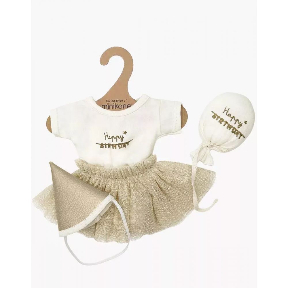 MINIKANE - GORDIS - LES P'TITS DEGUIZ' - ENSEMBLE HAPPY BIRTHDAY FILLE ECRU