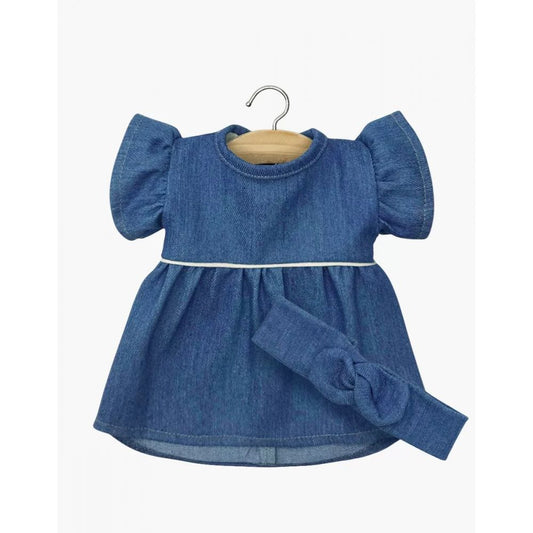 MINIKANE - GORDIS - ROBE DAISY ET SON HEADBAND A NOEUD RON EN JEAN BLEU DENIM