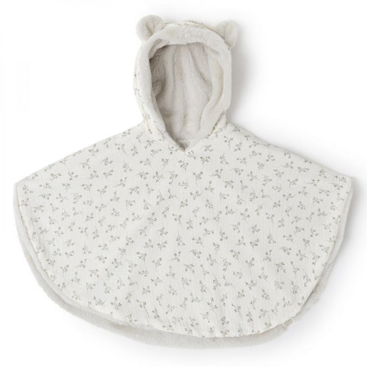 PONCHO POLAIR TEDDY OLIVE BLOOM -Babyshower