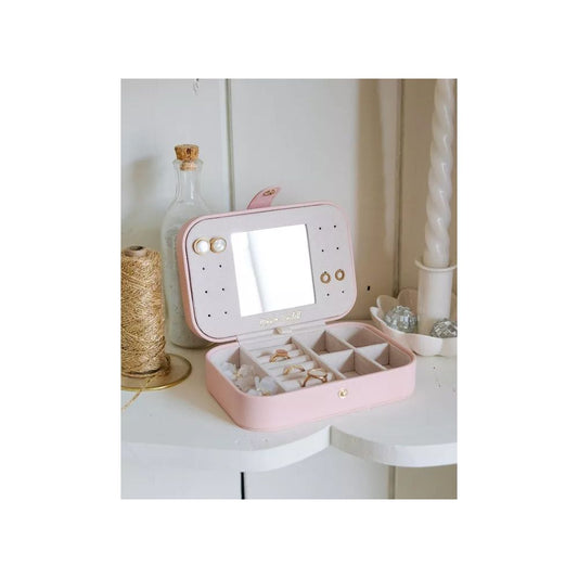 BOITE A BIJOUX DE VOYAGE BRIGITTE EN PU ROSE -Maison Scarlett
