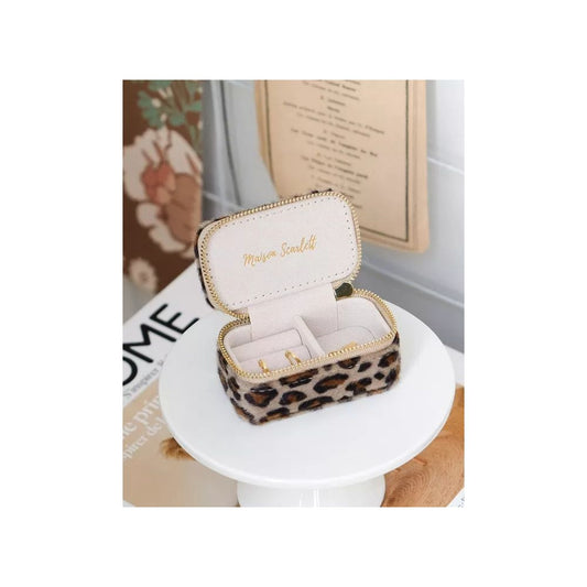 MAISON SCARLETT - MINI BOITE A BIJOUX DE VOYAGE MARIE EN LEOPARD