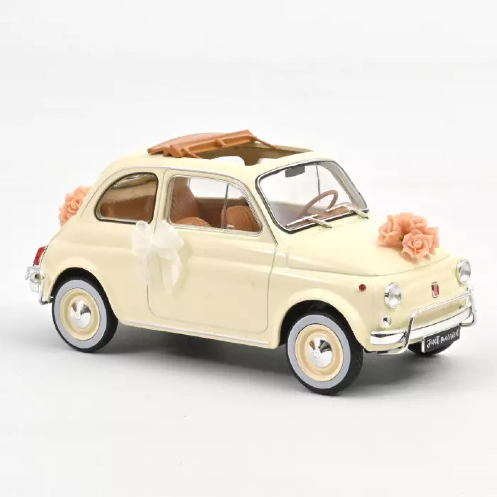 FIAT 500 L 1968 BLANC IVOIRE CADEAU DE MARIAGE 1/18 -Norev