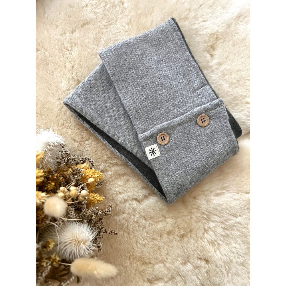 LUNO TRICOT - ECHARPE BEBE EN CACHEMIRE - DIANA GRISE DOUBLEE