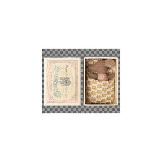 MAILEG - SOURIS BEBE SLEEPY/WAKEY DANS SA BOITE - ROSE