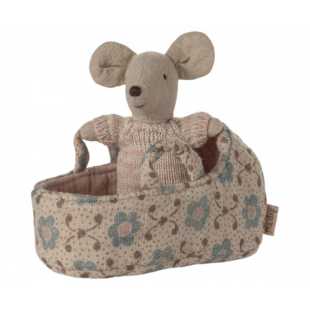 BEBE SOURIS DANS SON COUFFIN - ROSE -Maileg