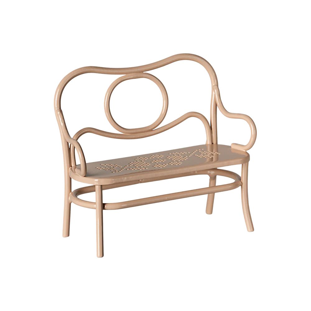 MAILEG - TABLE A CAFE ET BANC - SOURIS - ROSE PALE