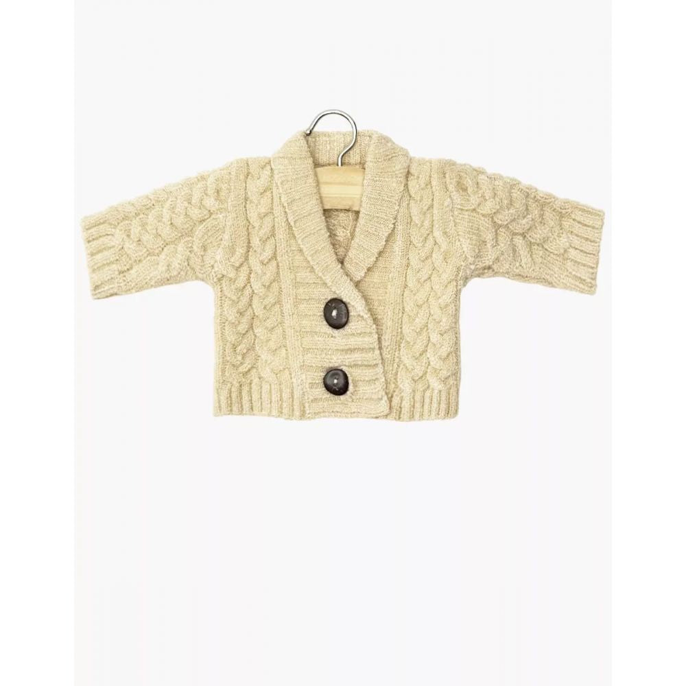GILET GIL EN TRICOT CREME ET SON POCHON -Minikane