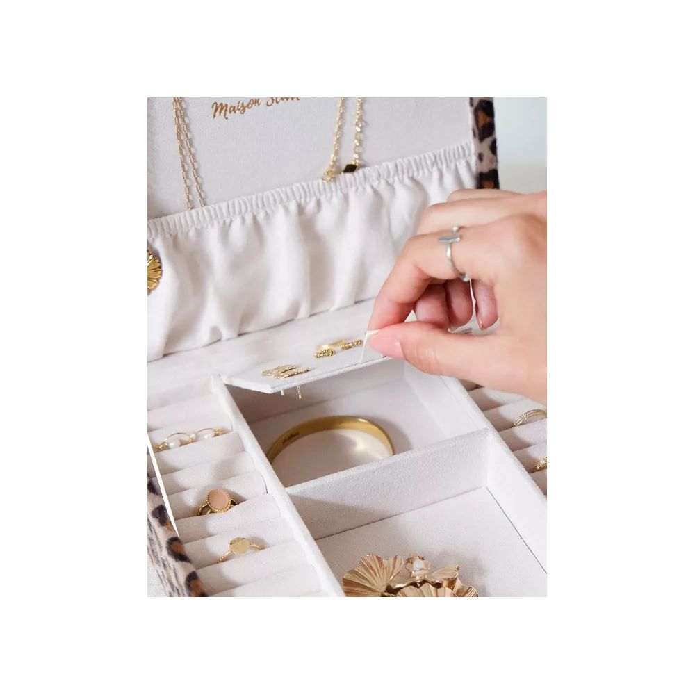 BOITE A BIJOUX ANNE EN LEOPARD -Maison Scarlett