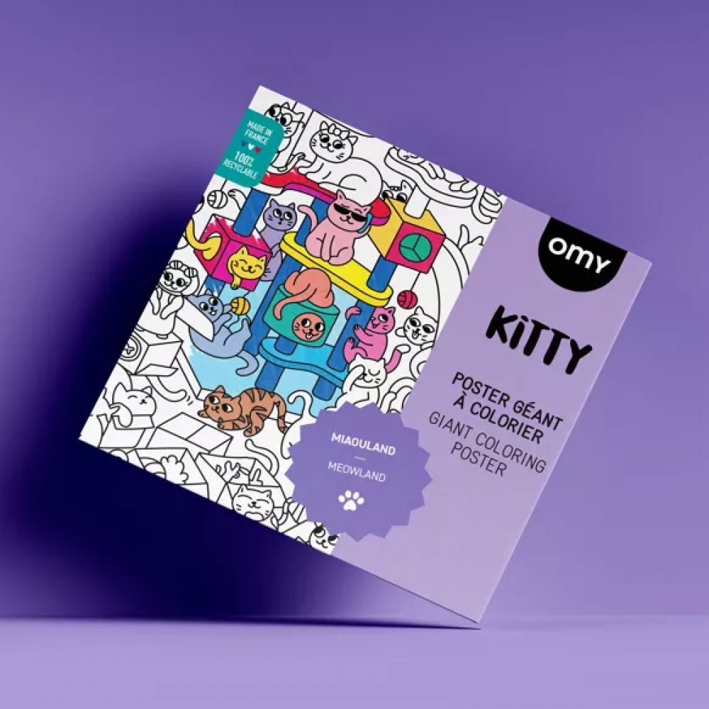 POSTER GEANT A COLORIER - KITTY -Omy