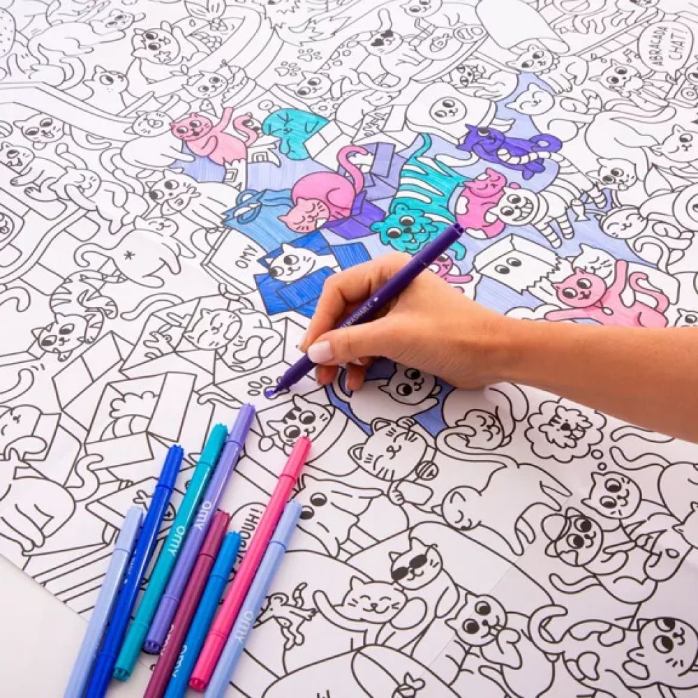 POSTER GEANT A COLORIER - KITTY -Omy