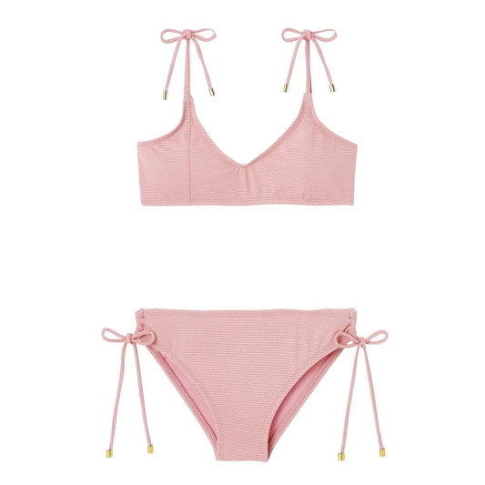 MAILLOT FILLE 2 PIECES BAHAMAS LUREX - LIGHT PINK -Lison Paris
