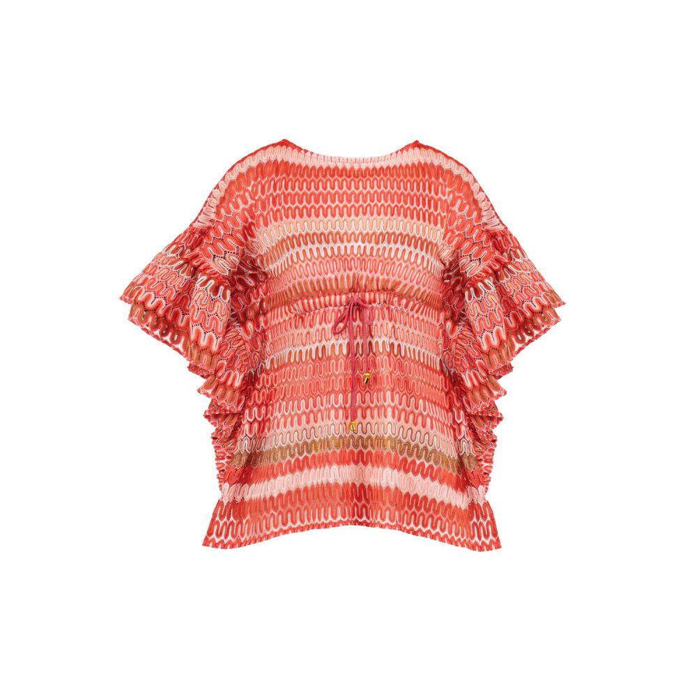 CAFTAN FILLE SUNSET CROCHET CORAIL -Lison Paris