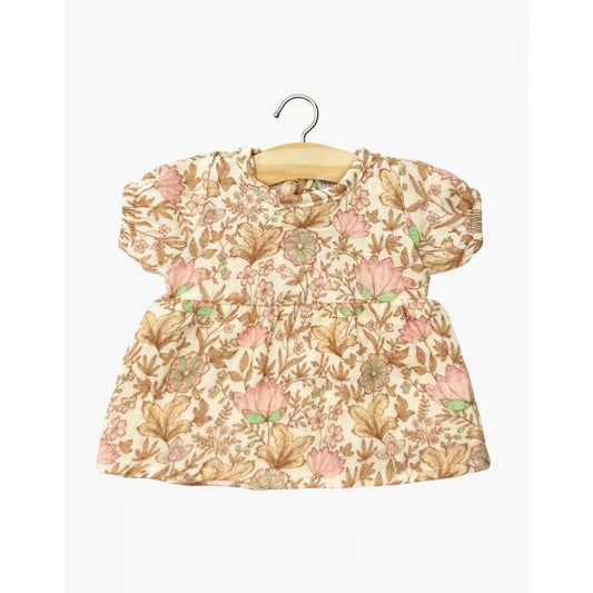 BABIES - ROBE FAUSTINE MANCHES BALLONS EN GAZE DE COTONINDIENNE ROSEE -Minikane