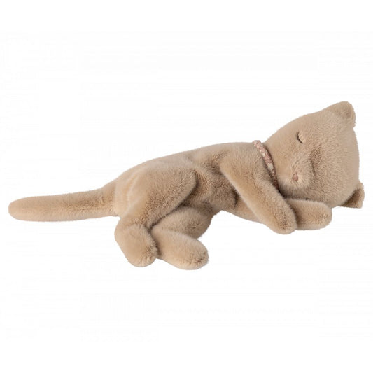 CHATON ENDORMI PELUCHE - CREME PECHE -Maileg