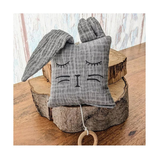 BOITE A MUSIQUE LAPIN VINTAGE GRIS PIERRE -O'That
