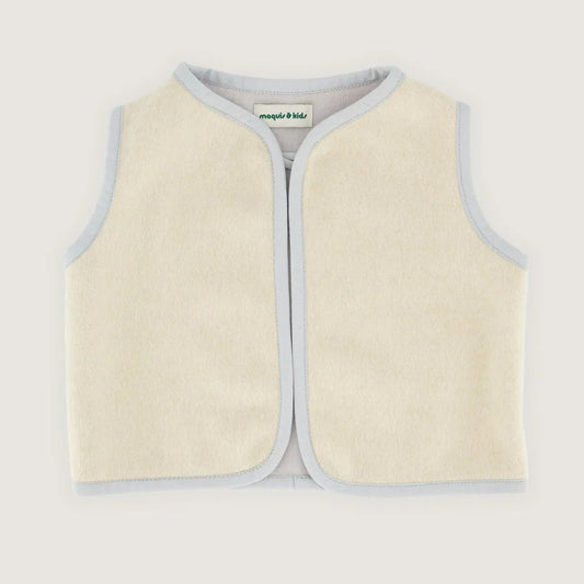 GILET SANS MANCHE - SANDRINO - BEIGE ET GRIS -Maquis & Kids