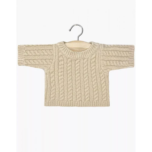 PULL JULIAN EN MAILLE TORSADE BEIGE -Minikane