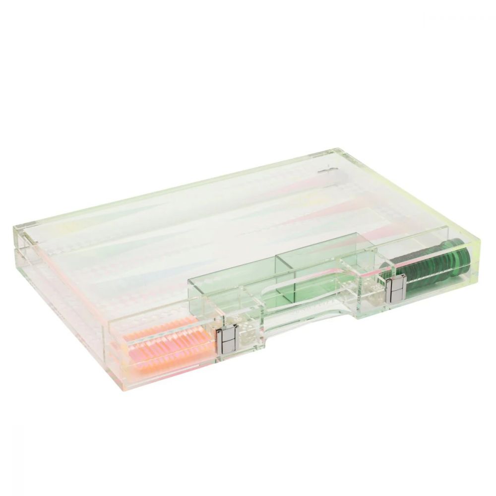 TRAVEL LUCITE BACKGAMMON -Sunny Life