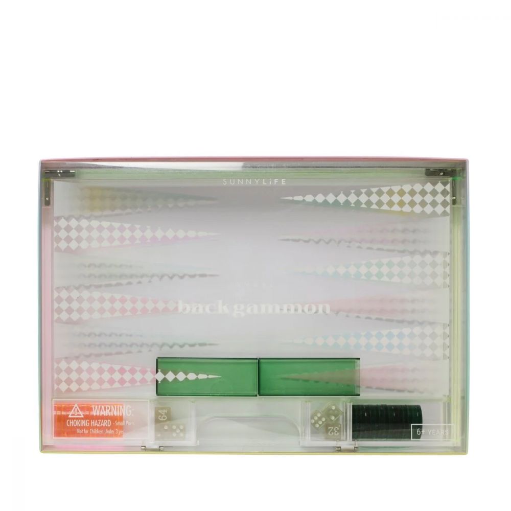 TRAVEL LUCITE BACKGAMMON -Sunny Life