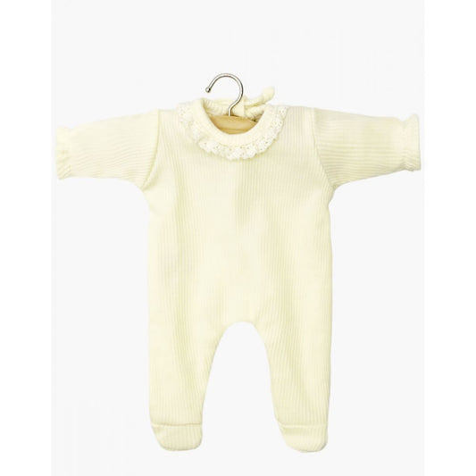 BABIES - DORS BIEN CAMILLE EN MAILLE COTELEE JAUNE PASTEL AVEC DENTELLE -Minikane