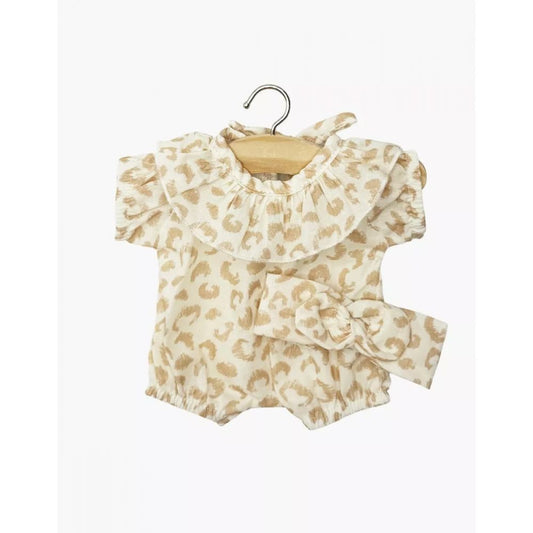 BABIES - BARBOTEUSE A COLLERETTE EVA EN COTON FELINE ET SON HEADBAND -Minikane