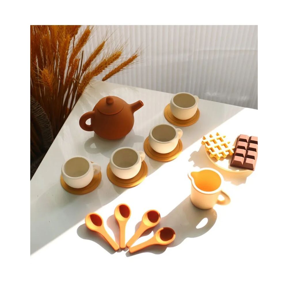DINETTE, SERVICE A THE EN SILICONE BEIGE -Petikids