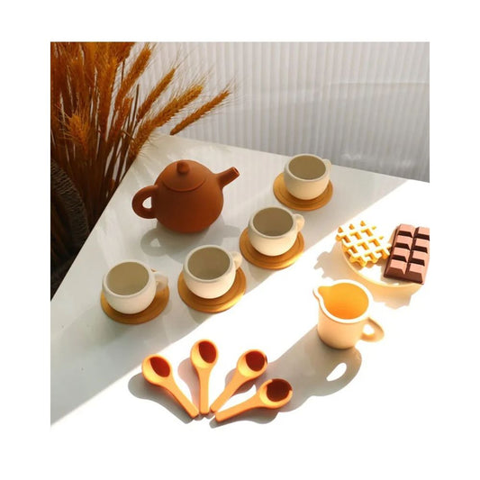 DINETTE, SERVICE A THE EN SILICONE BEIGE -Petikids
