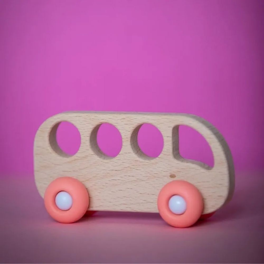 BUS EN BOIS ROSE -Petikids