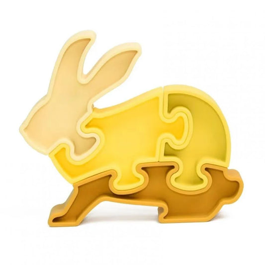 PUZZLE 3D LAPIN EN SILICONE JAUNE -Petikids