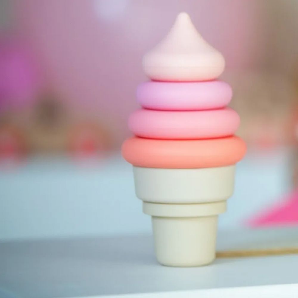 GLACE EMPILABLE SILICONE ROSE -Petikids