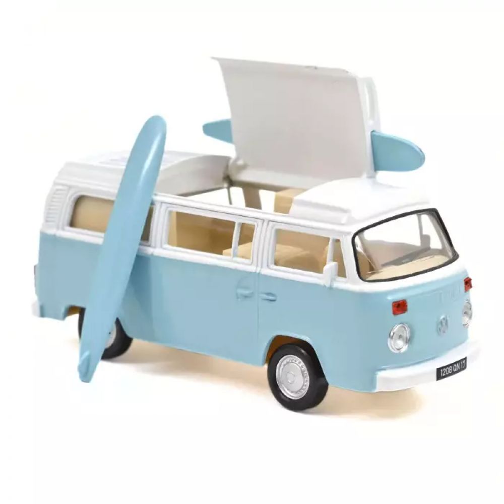 VW COMBI T2B CAMPER VAN 1973 BLEU PASTEL JET-CAR 1/43 - -Norev