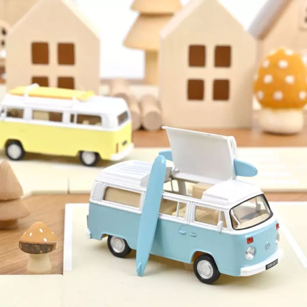 VW COMBI T2B CAMPER VAN 1973 BLEU PASTEL JET-CAR 1/43 - -Norev