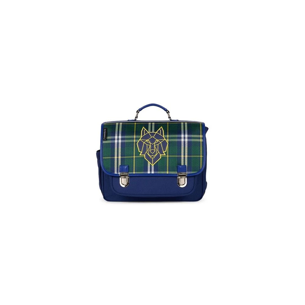 CARTABLE MOYEN LOUP CLAN TARTAN -Caramel & Cie