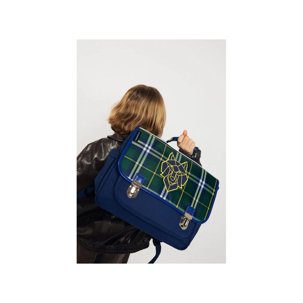 CARTABLE MOYEN LOUP CLAN TARTAN -Caramel & Cie