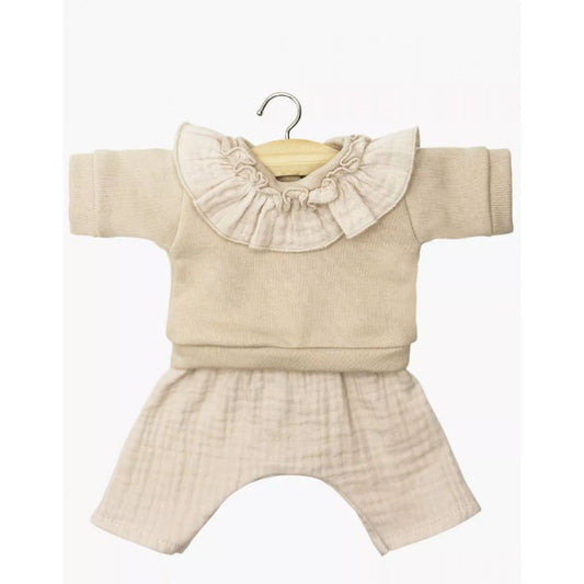 GORDIS - ENSEMBLE MARION AVEC TOP EN MOLLETON A COLLERETTE LIN/MASTIC -Minikane