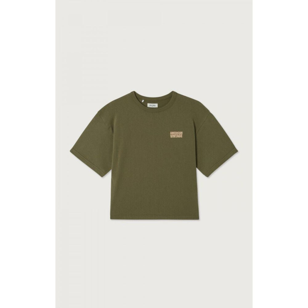 T-SHIRT AMPLE COL ROND - ORIGAN  -American Vintage