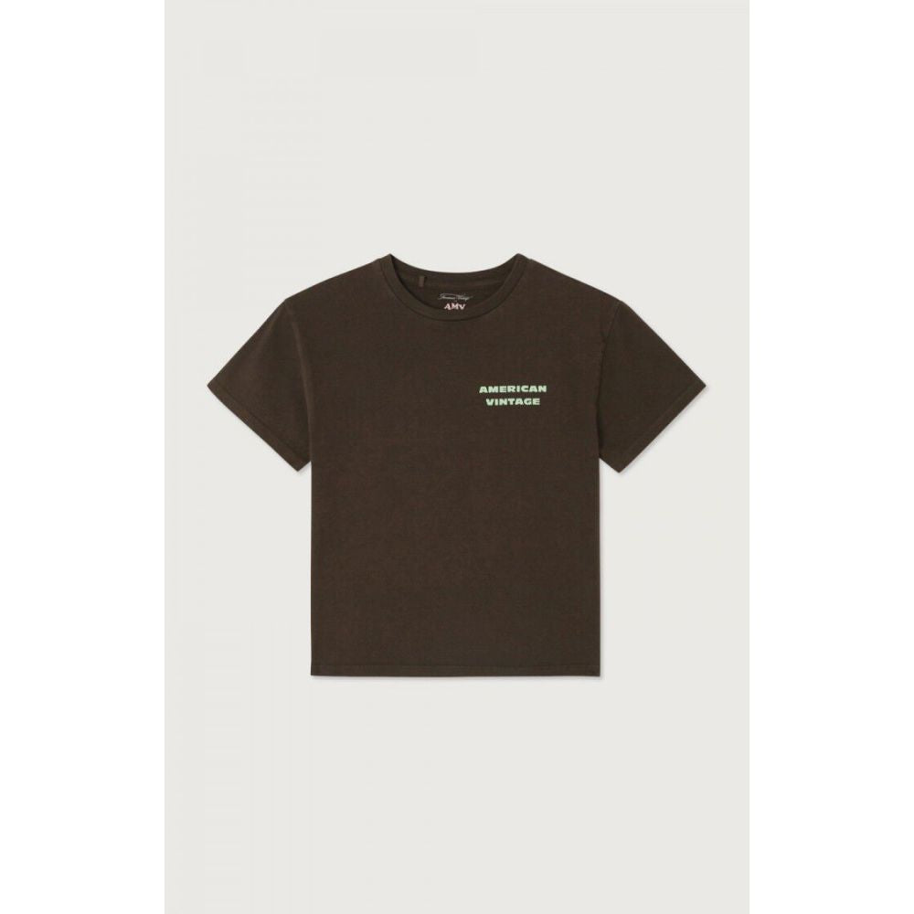T-SHIRT DROIT MC COL ROND IMPRIME - CHOCO VINTAGE 3-6 -American Vintage